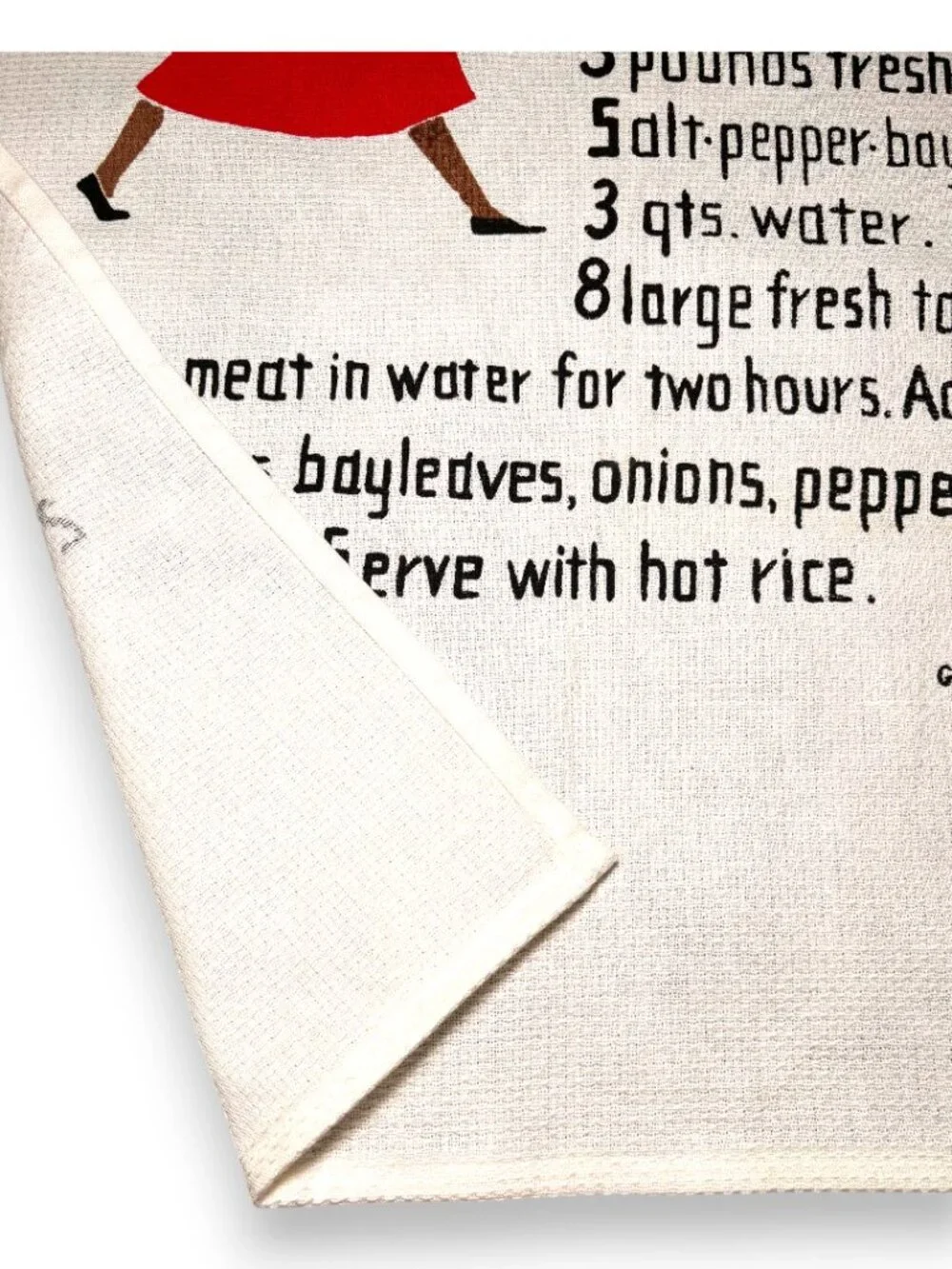 Vintage Gaillard Original Charleston Okra Soup Recipe Tea Towel Southern Folk Ar